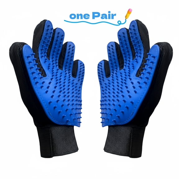 180-Silicone Pet Grooming Glove - Adjustable Deshedding Glove for Dogs Cats, Massage Brush, Machine Washable, Fits All Hands