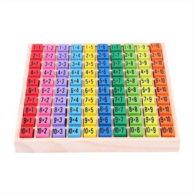 Mathematics Educational Wooden Toys 10x10 Multiplication Table Kids Baby Blocks Puzzle