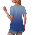 thumbnail image 3 of Plebaso Chemises d'Été à Œillets pour Femmes Manches Courtes Tunique Dégradée Hauts Blouses Décontractées Amples Habillées, 3 of 6