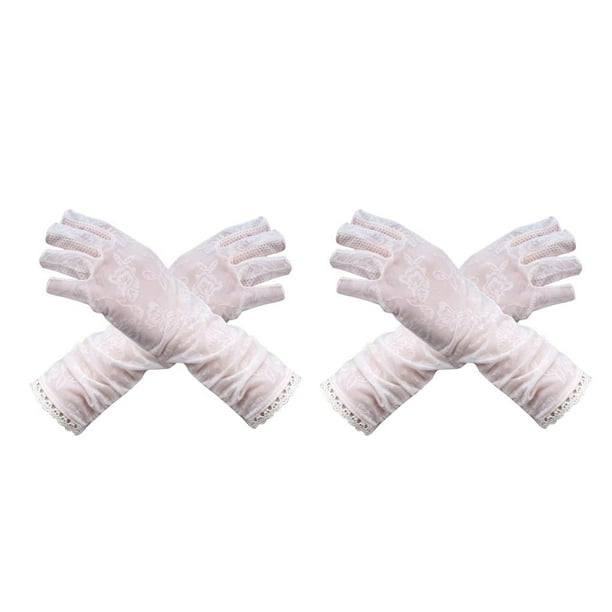 Minnieouse Manopla de seda helada, suministros para mujer, protección completa, cubierta de mano, superficie lisa, ropa de verano, manopla de encaje, rosa Type2 NO2 Minnieouse CBP265671