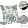 thumbnail image 4 of Blue Floral Pillow Covers 18x18 Inch Vintage Flower Blue White Decorative Throw Pillow Covers Set of 2 Chinoiserie Pillowcases Cotton Linen Square Cushion Covers For Couch Bed Sofa Chair Car Decor, 4 of 6