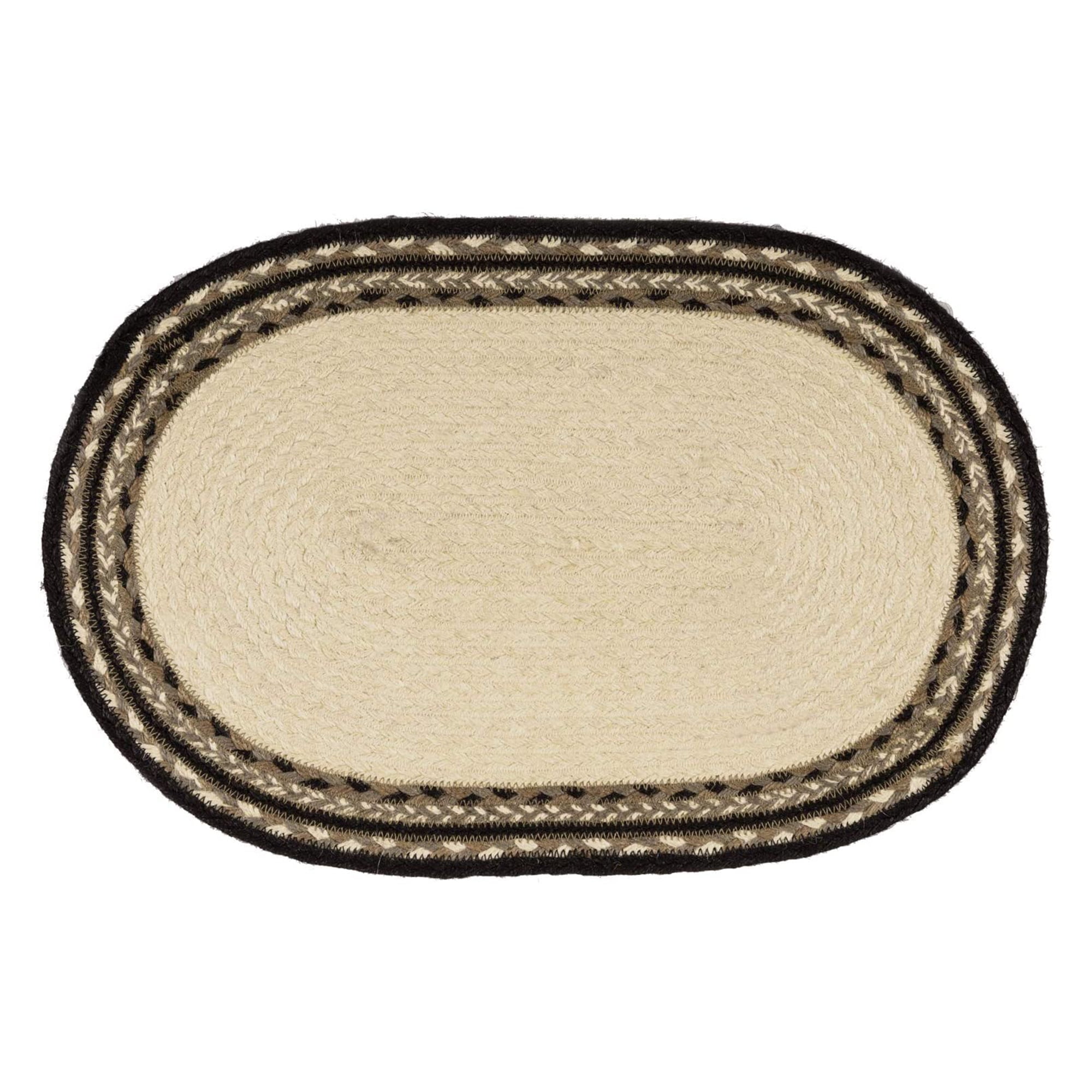 VHC Brands Sawyer Mill Poultry 12 x 18" Jute Placemats, Set of 6, Charcoal