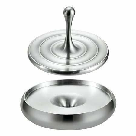 BESTSKY Black Spinning Top,Forever Spinning Tops for Adults,Executive Desk Toys,Endless Spinning Top with Base,Stainless Steel,40mm,Set of Spinning Top,Base,Travel Case