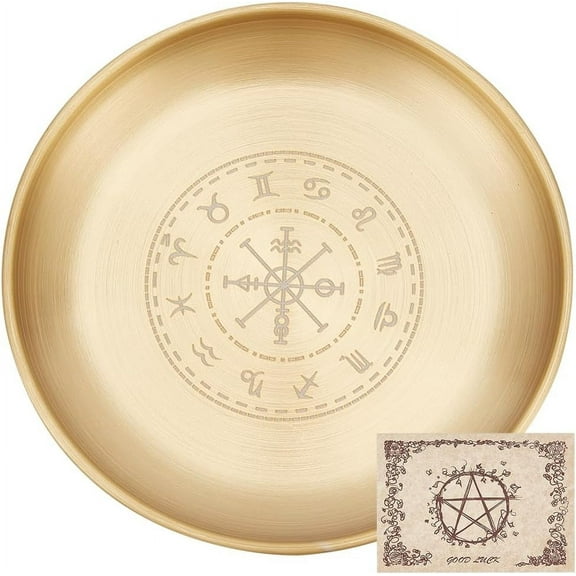 Plate Tarot Plate Ritual Burning Candle Holder Bowls Offering Incense Burning Ceremony Plate with Card Home Decor