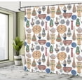 thumbnail image 4 of Ambesonne Ceramic Print Shower Curtain, Oriental Ornaments, 69"Wx70"L, White and Multicolor, 4 of 4