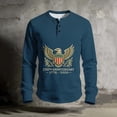 thumbnail image 6 of Usa 250th Anniversary Merchandise, 4th of July Shirts for Men Patriotic Long Sleeve Tops Eagle Print Shirt Button Up Henley Pullover, 6 of 8