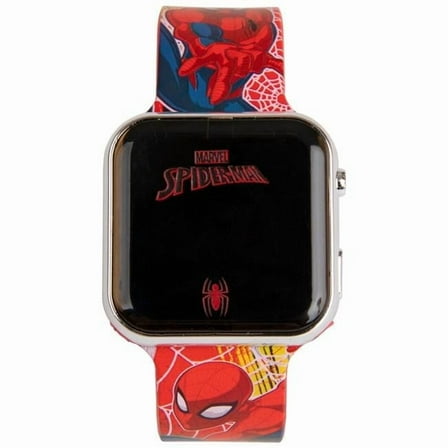 Marvel Comics  Digital Watch with Character Pose Rubber Strap, Red