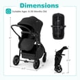 thumbnail image 3 of Babyjoy 2 in 1 Baby Stroller Folding High Landscape Pushchair with Bassinet Mode Black, 3 of 9