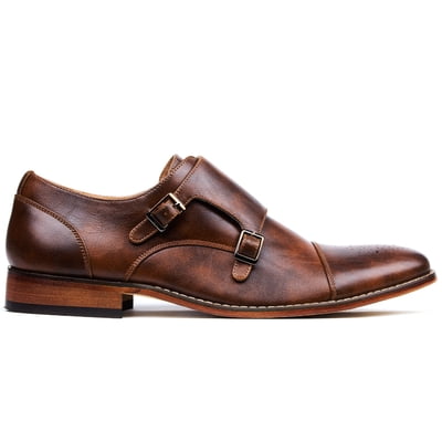 Gino Vitale Mens Monk Strap Brogue Dress Shoes Dominican  display picture 1
