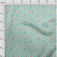 thumbnail image 3 of oneOone Viscose Jersey Turquoise Green Fabric Floral Quilting Supplies Print Sewing Fabric By The Yard 60 Inch Wide, 3 of 4