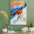 thumbnail image 2 of Redbone Coonhound Dog Canvas Skiing Stretched Canvas Size 8x12 – Funny Redbone Coonhound Dog Canvas Wall Decor, Funny Dog Wall Art for Skiing Room, 2 of 5