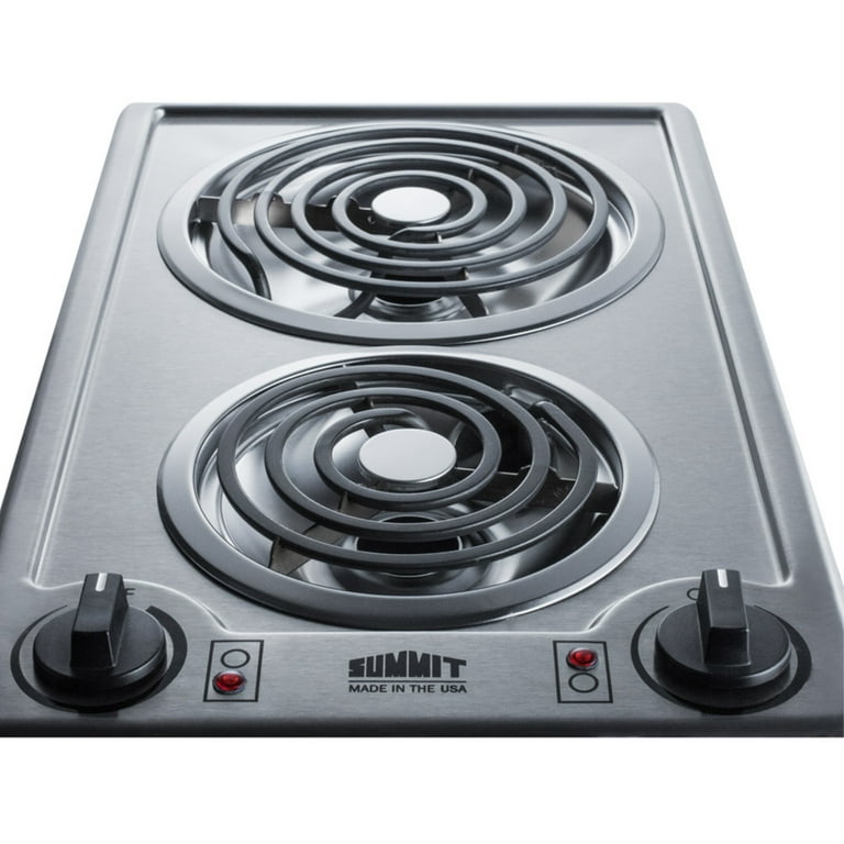 CCE213SS by Summit - 12 Wide 115v 2-burner Coil Cooktop