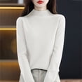 thumbnail image 5 of Comdrip Womens Sweaters Pullovers, Women's Round Neck Loose Versatile Solid Color Long Sleeve Pullover Chunky Knitted Sweater Comfy Sweaters for Women White 2XL, 5 of 9