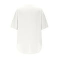 thumbnail image 5 of Men's Deep V Cotton Linen Tunic Shirts Summer Loose Short Sleeve Casual Oversized Beach, 5 of 6
