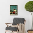 thumbnail image 2 of Playful Town Skyline Scene At Night With Pastels And Ink Artwork Framed Wall Art Print A4, 2 of 4