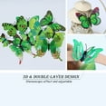 thumbnail image 3 of 24 PCS Butterfly Room Decor, Home Wall Decor Fridge Magnets, 3D Butterflies Stickers for Party Decorations, Green, 3 of 7