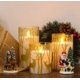 thumbnail image 2 of Juego de 3 velas LED de cristal con temporizador de 6 horas, velas de pilar para decoración de primavera, H10cm/ 12,5cm/ 15cm, 2 of 5