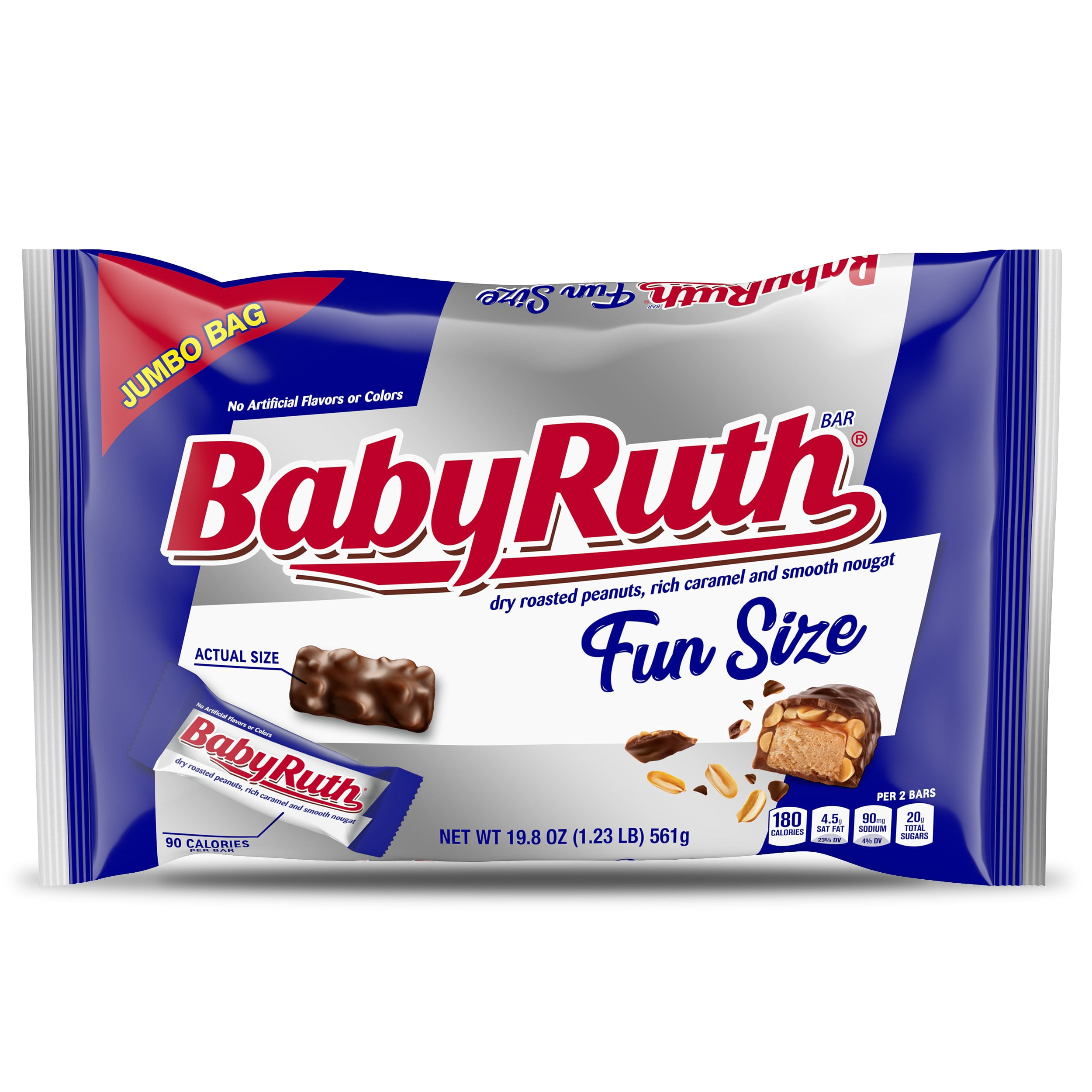 Baby Ruth Chocolatey, Peanut, Caramel and Nougat, Fun Size Candy Bars, Easter Basket Stuffers, 19.8 oz