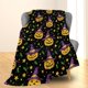 thumbnail image 2 of Manta de Halloween con diseño de fantasma, calabaza y murciélago: manta de franela suave, ligera y acogedora para adultos y niños, mantas cálidas y esponjosas para sofá, cama, viajes, uso al aire, 2 of 4