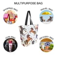 thumbnail image 7 of FORMRS Womens Canvas Tote Bag with Zipper Inner Pocket Shoulder Handbag, Rainbow Stars Pattern, 7 of 7