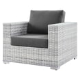 thumbnail image 3 of Side Lounge Chair Table Set, Rattan, Wicker, Grey Gray, Modern Contemporary Urban Design, Outdoor Patio Balcony Cafe Bistro Garden Furniture Hotel Hospitality, 3 of 10