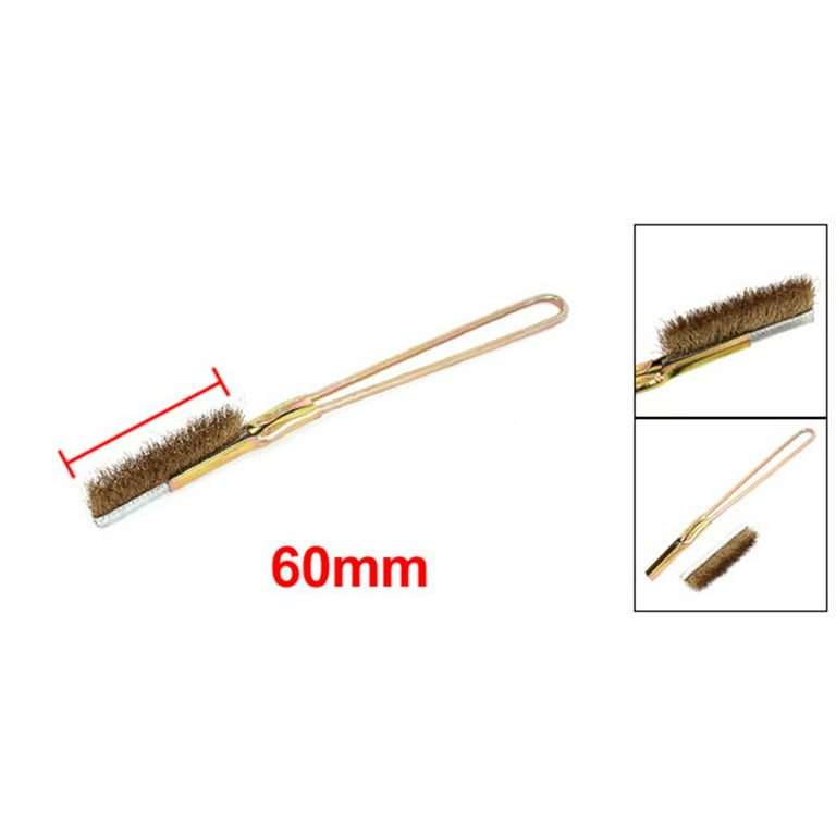 150mm Handle Length Straight Head Brass Wire Brushes 3pcs for Cleaning Rust  