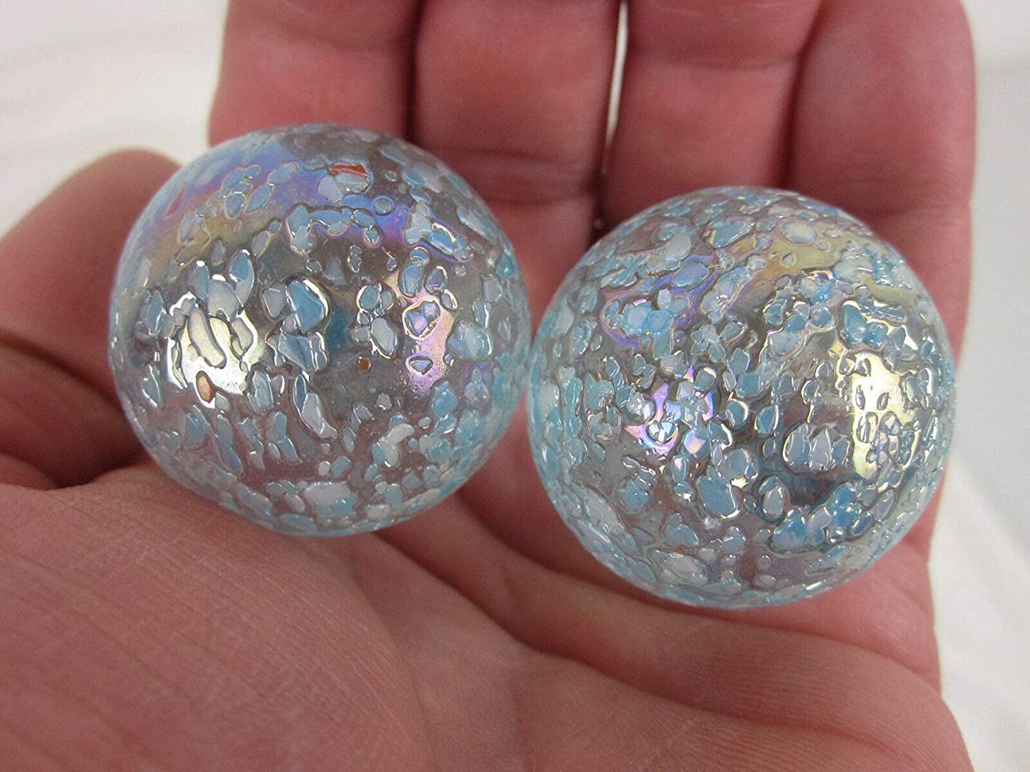 35mm Set of 2 Glitterbomb Boulder Marbles 
