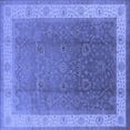 thumbnail image 1 of Ahgly Company Indoor Square Oriental Blue Traditional Area Rugs, 4' Square, 1 of 4