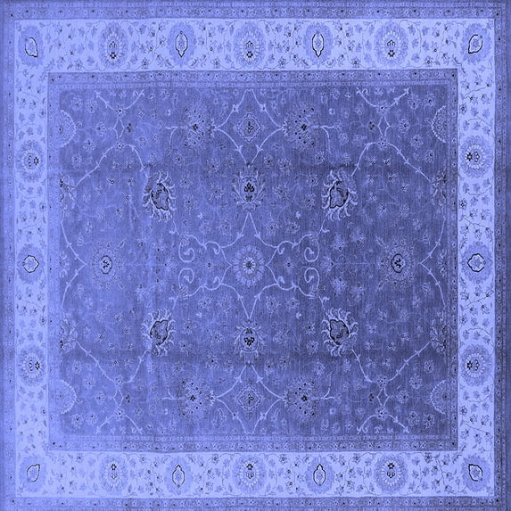 Ahgly Company Indoor Square Oriental Blue Traditional Area Rugs, 4' Square