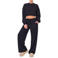 thumbnail image 5 of HKYNLAG Wide Leg Sweatpants Womens Low Rise Baggy Lounge Joggers Drawstring Cotton Sweat Pants with Pockets Navy M, 5 of 5