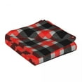 thumbnail image 4 of General Plaid Red/Grey Flannel Blanket 80x60in Black, 4 of 8