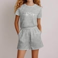 thumbnail image 2 of MEZZALL Girls Outfit Sets Fashion Letter Print Casual Loose O-Neck Short Sleeve T-Shirts Shorts Lightweight Summer Clothes Sets Kids Breathable Comfort, 2 of 4