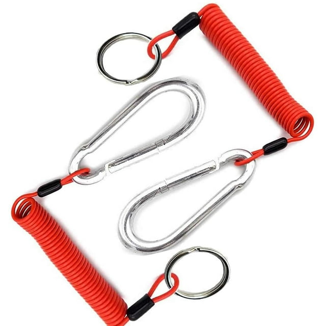 Malloryx Câble de Frein de Remorque 4 Pieds, Câble de Frein de Remorque RV en Acier Inoxydable, Fil Enroulé, Sangles de Sécurité, pour Interrupteur de Frein (2 Pcs)