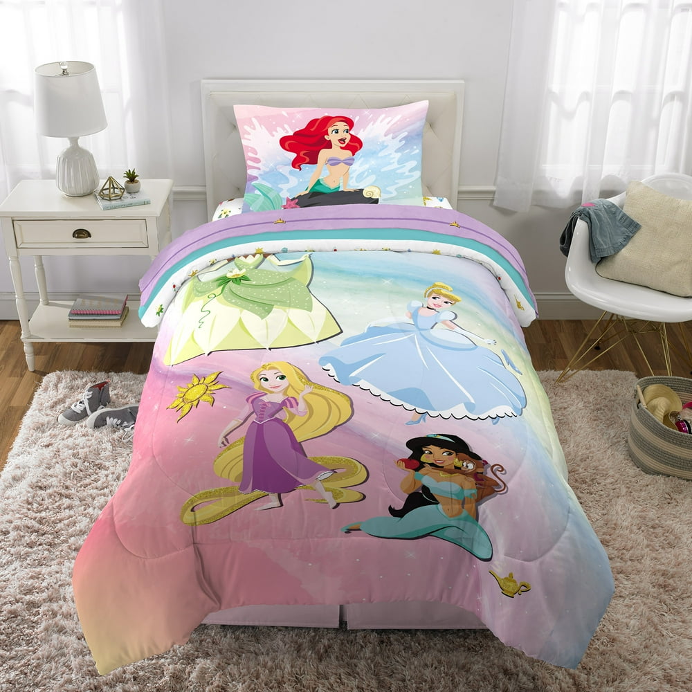 Disney Princess Kids Microfiber BedinaBag Bedding Bundle Set