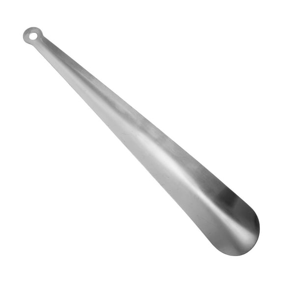 Unique Bargains 1 Pc Small Hole Hangable Shoe Horn for Shoe 11.81"x1.77" Bright Silver Tone