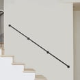 thumbnail image 6 of 9FT Black Pipe Stair Handrail Staircase Handrail Metal for Wall Mount 3 Sections, 6 of 18
