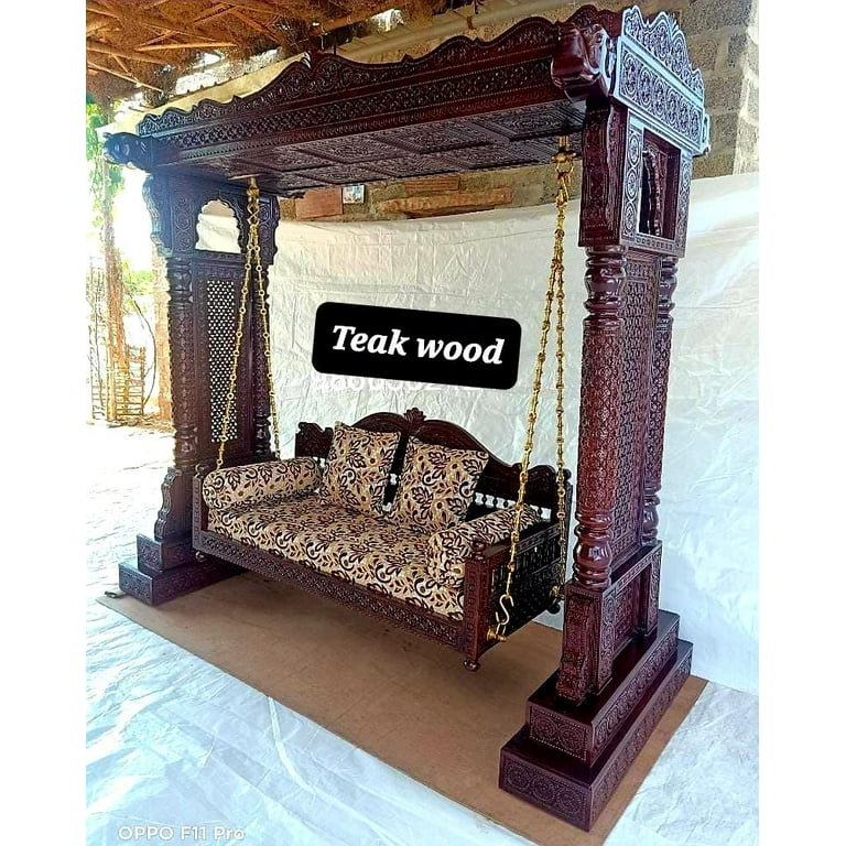 DUYAN Hand Carved Indian Elephant Swing Walmart