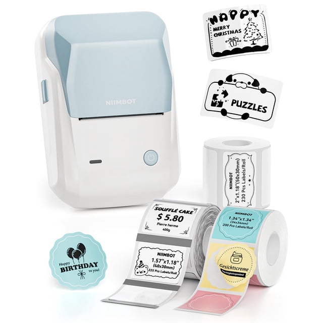 Impresora térmica Label Maker NIIMBOT B1 con 3 rollos de etiquetas