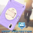 thumbnail image 5 of Dteck for New iPad Mini 6 Case (8.3-Inch,2021 Model), Heavy Duty Shockproof Rugged Handle Shoulder Strap Rotating Kickstand Cover with Pencil Holder, purple, 5 of 6
