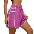 thumbnail image 5 of Qgtaibl Womens Drawstring Cotton Athletic Shorts Elastic High Waist Dolphin Shorts with Pockets Casual Loose Fit Lightweight Workout Shorts for Summer Running Training Gym Pink XXL, 5 of 7