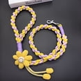 thumbnail image 1 of Hand Woven 4-Strand Dog Leash with Flower Charm, 120cm Anti-Pull Training Rope, Cute Colorful Cotton Blend Lead for Medium & Large Dogs, 1 of 5