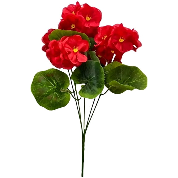 8 Pcs Artificial Crabapple Plant Red Flowers, Lifelike Silk Begonia Bush, Full Bloom Floral Decor with Lush Greenery for Home, Outdoor Garden, Wedding Centerpieces