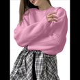 thumbnail image 2 of Suéter de Punto Holgado con Cuello Redondo y Color Liso para Mujer, Ideal para Otoño e Invierno. Rosa S, 2 of 7