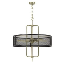 Cal Lighting 60W X 6 Leiden Metal Chandelier With Mesh Shade (Edison Bulbs Are Not Included)