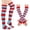 F #3, variant on WJOSBXT 2026 Women's Striped Over Knee Thigh High Socks With Arm Warmer Fingerless Gloves Set for Halloween Christmas