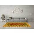 thumbnail image 3 of Ahgly Company Machine Washable Indoor Round Abstract Yellow Modern Area Rugs, 6' Round, 3 of 4