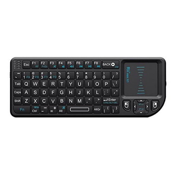 Rii 2.4G Mini Wireless Keyboard with Touchpad Mouse,Lightweight Portable Wireless Keyboard Controller with USB Receiver Remote Control for Windows/ Mac/ Android/ PC/Tablets/ TV/Xbox/ PS3. X1