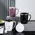 thumbnail image 7 of ACDANC 304 Stainless Steel Coffee Mug with Lid - 12Oz Thermal Insulated Travel Mug,Spill-Proof,Double-Wall Vacuum Insulation for Hot & Cold Drinks,Comfortable Handle,White/Purple, 7 of 7