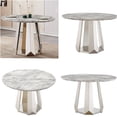 thumbnail image 5 of JERFIT Modern Round Dining Table with Faux Marble Top and Stainless Steel Base, Silver Gray Kitchen Table for Dining Room, 5 of 5