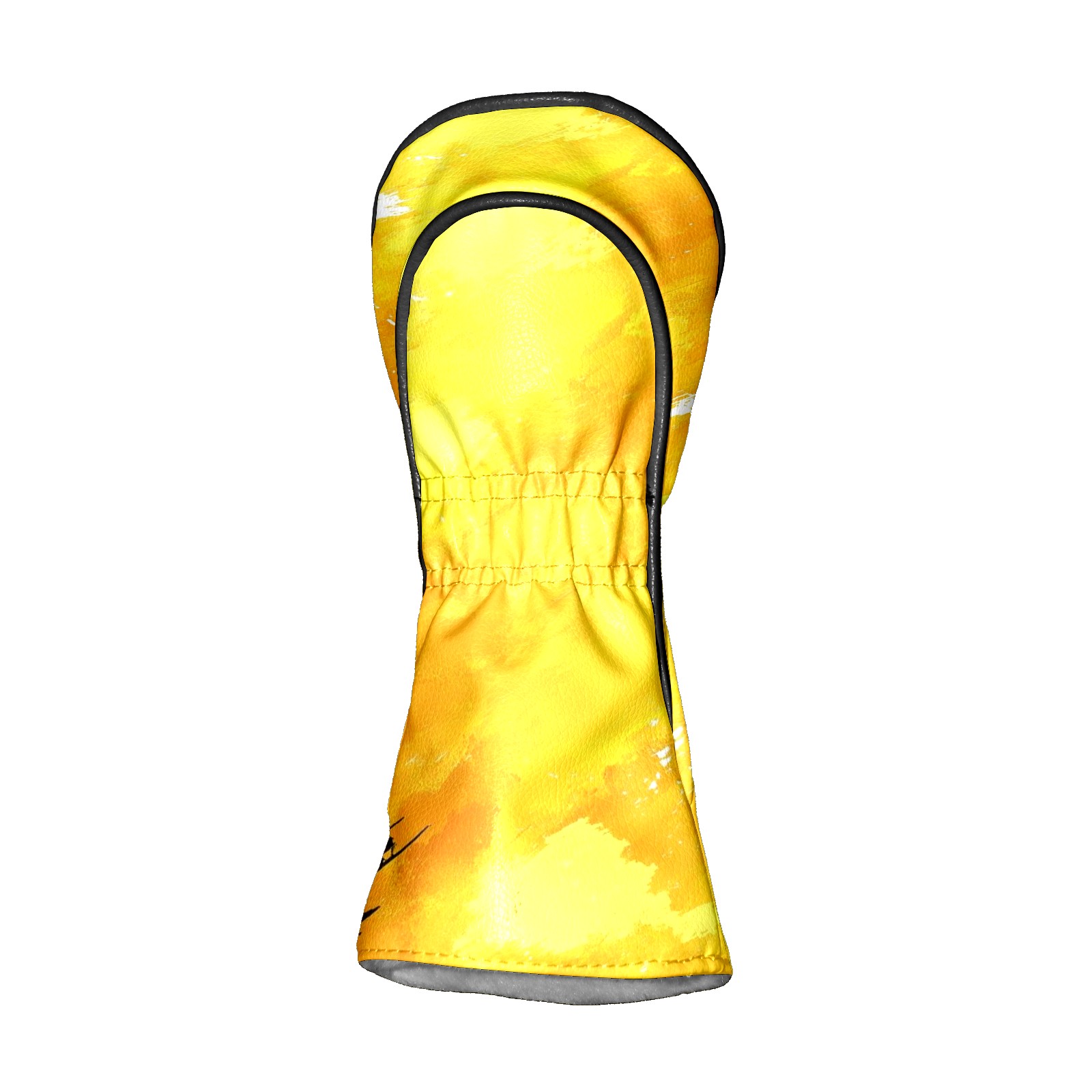 Golf Club Covers PU Leather Waterproof Head Covers for Fairway Woods Hybrids Yellow Painting Unisex Fits Most Brands